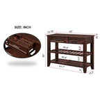 Table console de 42 po avec tiroirs et étagères à niveaux