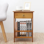 Table d'appoint en bois massif avec rangement