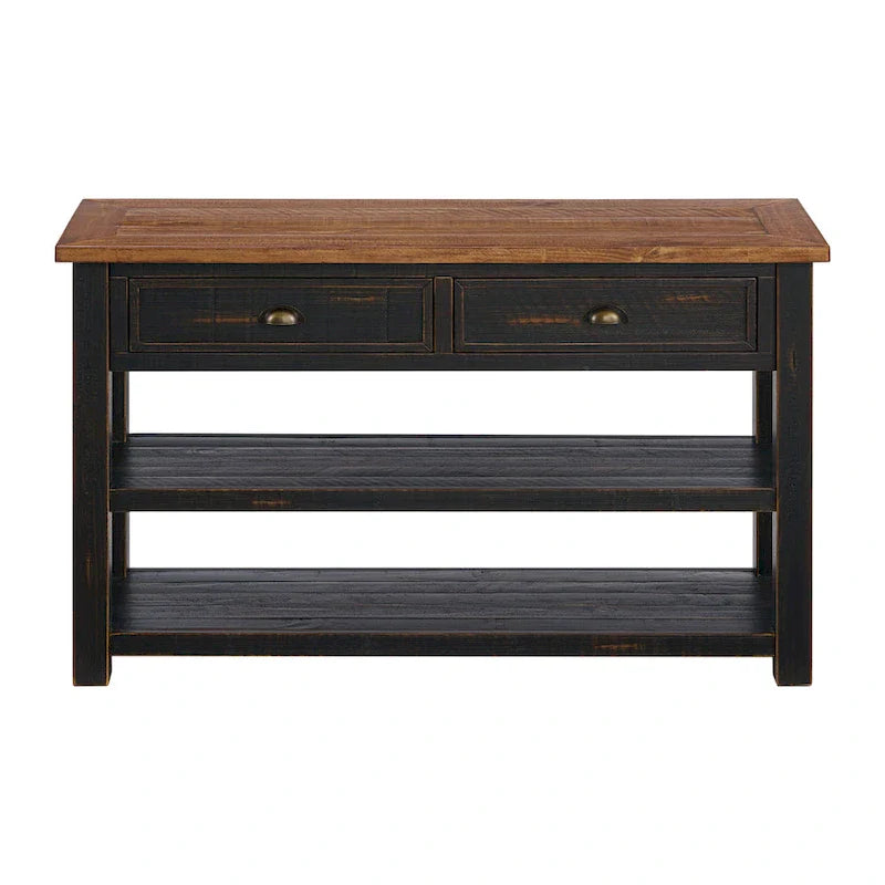 The Gray Barn Downington Table console de canapé à 2 tiroirs en bois massif