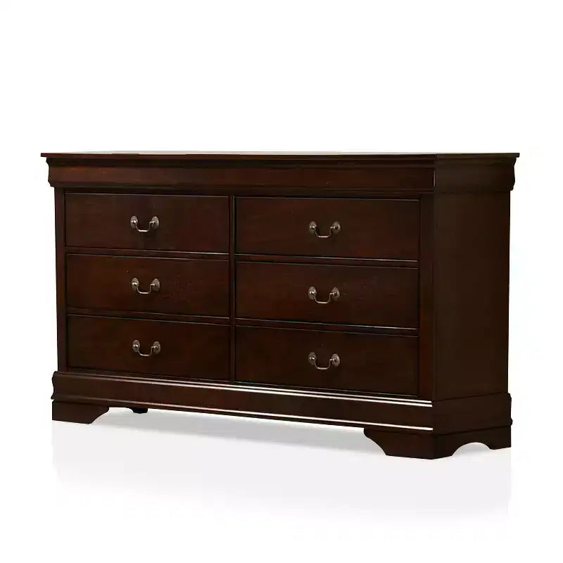 Commode 6 Tiroirs Sliver Cerise - HOMES: Inside + Out : Style Transitionnel, Placage Bois, Quincaillerie Métallique