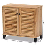 Coolidge Wood, meuble de rangement 2 portes, chêne brun - Baxton Studio : Style nautique, 4 étagères fixes, cadre en bois