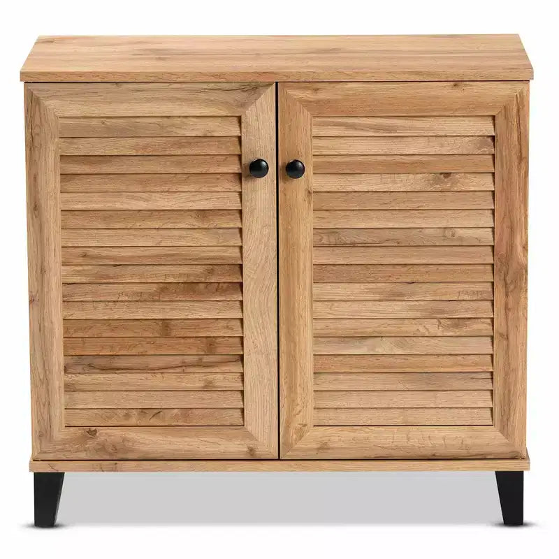 Coolidge Wood, meuble de rangement 2 portes, chêne brun - Baxton Studio : Style nautique, 4 étagères fixes, cadre en bois
