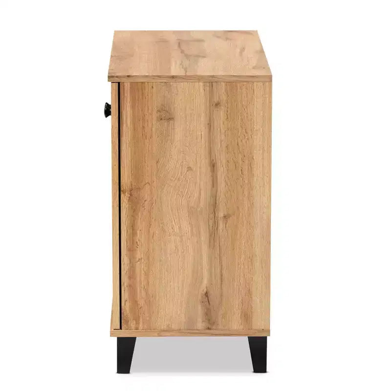 Coolidge Wood, meuble de rangement 2 portes, chêne brun - Baxton Studio : Style nautique, 4 étagères fixes, cadre en bois