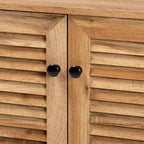 Coolidge Wood, meuble de rangement 2 portes, chêne brun - Baxton Studio : Style nautique, 4 étagères fixes, cadre en bois
