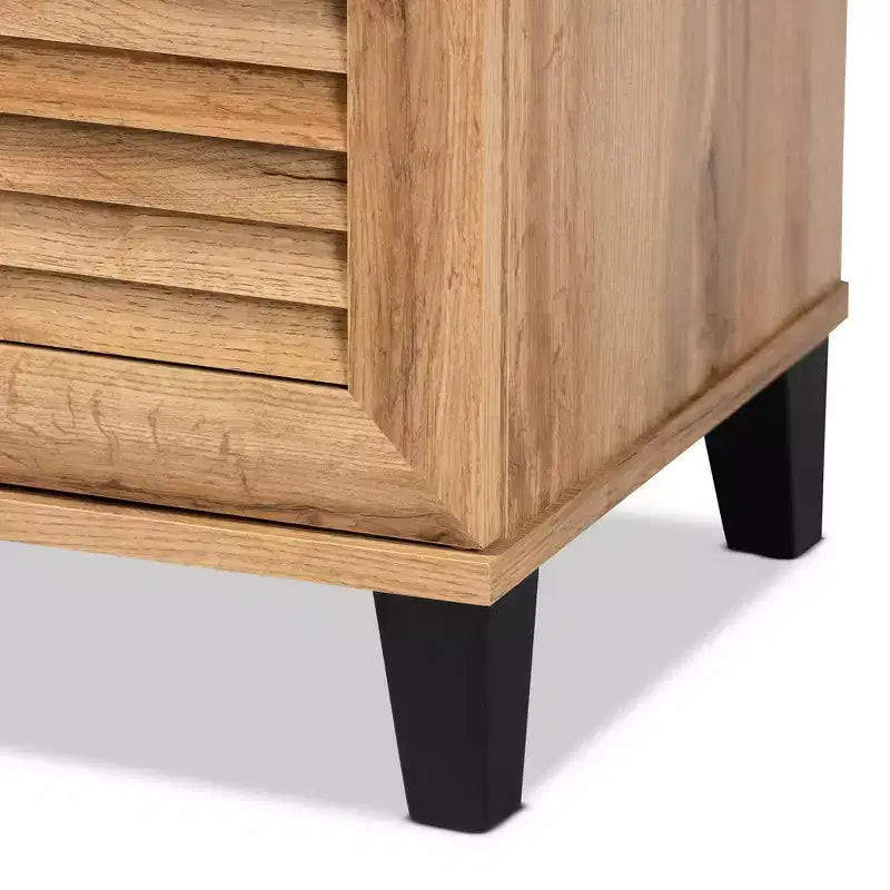 Coolidge Wood, meuble de rangement 2 portes, chêne brun - Baxton Studio : Style nautique, 4 étagères fixes, cadre en bois