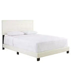 Lit plateforme en similicuir blanc Queen Macie - Eco Dream