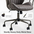 OVIOS Chaise de bureau ergonomique en suède avec soutien lombaire
