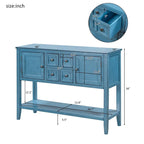 Buffet commode de style rétro en bois avec étagère inférieure, facile à assembler, pour salon, cuisine, entrée