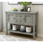 Buffet commode de style rétro en bois avec étagère inférieure, facile à assembler, pour salon, cuisine, entrée
