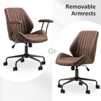 OVIOS Chaise de bureau ergonomique en suède avec soutien lombaire