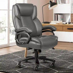 Chaise de bureau de direction Bossin grande taille et forte, 500 lb, avec support lombaire réglable, chaise ergonomique en cuir PU à dossier haut pour ordinateur