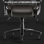 Chaise de bureau de direction Bossin grande taille et forte, 500 lb, avec support lombaire réglable, chaise ergonomique en cuir PU à dossier haut pour ordinateur
