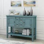 Buffet commode de style rétro en bois avec étagère inférieure, facile à assembler, pour salon, cuisine, entrée
