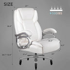Chaise de bureau de direction Bossin grande taille et forte, 500 lb, avec support lombaire réglable, chaise ergonomique en cuir PU à dossier haut pour ordinateur