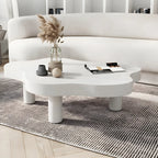 Table basse en pin naturel en forme de nuage à 3 pieds