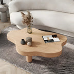 Table basse en pin naturel en forme de nuage à 3 pieds