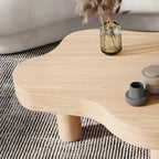 Table basse en pin naturel en forme de nuage à 3 pieds