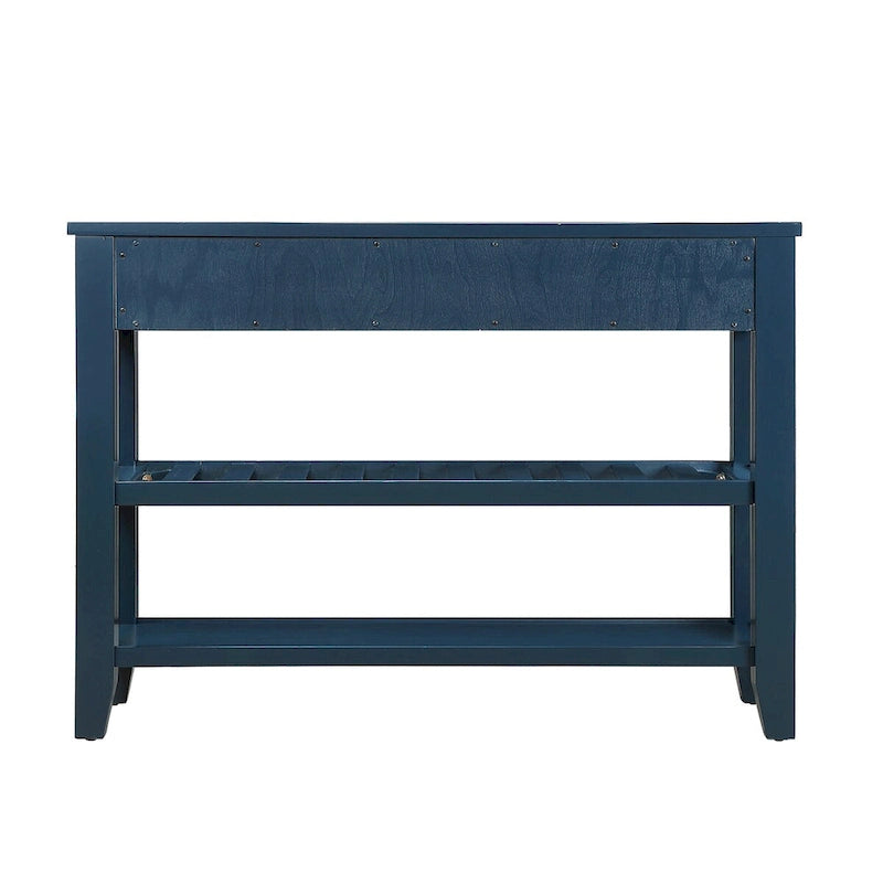 Table console de 42 po avec tiroirs et étagères à niveaux