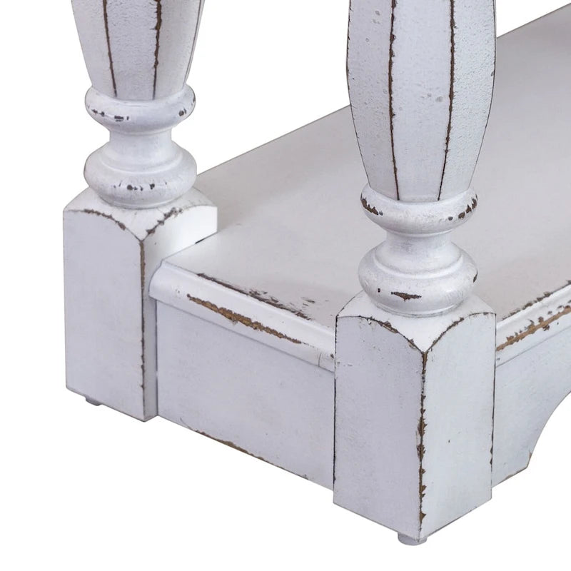 Table console de couloir 183 cm Magnolia Manor Antique White & Weathered Bark