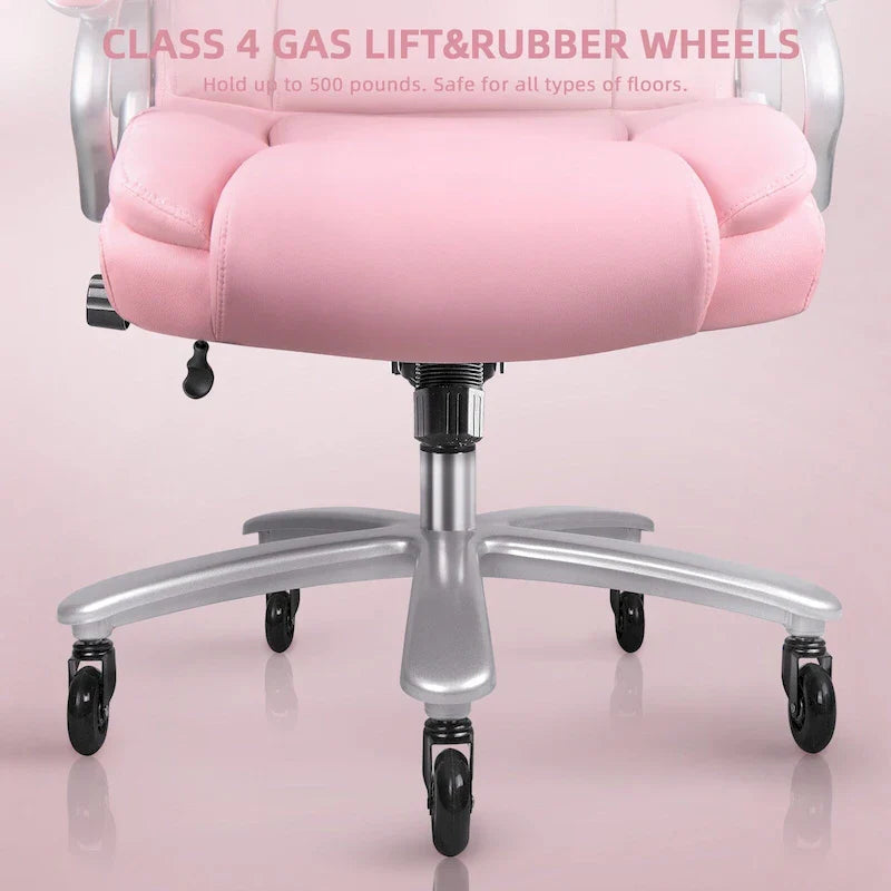 Chaise de bureau de direction Bossin grande taille et forte, 500 lb, avec support lombaire réglable, chaise ergonomique en cuir PU à dossier haut pour ordinateur
