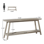 Table console de ferme de 70,9 pouces à 2 niveaux, étroite et longue, à placer derrière le canapé