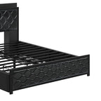 Moasis Lit Double en PU avec LED Cadre de Lit Capitonne Plateforme