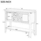 Buffet commode de style rétro en bois avec étagère inférieure, facile à assembler, pour salon, cuisine, entrée