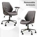 OVIOS Chaise de bureau ergonomique en suède avec soutien lombaire