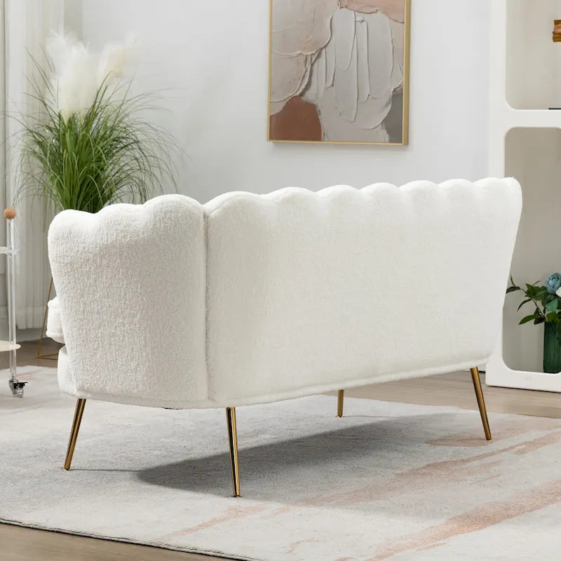 Causeuse rembourrée de style moderne du milieu du siècle, 59 W