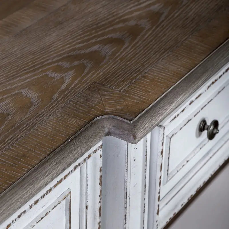 Table console de couloir 183 cm Magnolia Manor Antique White & Weathered Bark