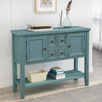 Buffet commode de style rétro en bois avec étagère inférieure, facile à assembler, pour salon, cuisine, entrée