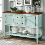 Buffet commode de style rétro en bois avec étagère inférieure, facile à assembler, pour salon, cuisine, entrée