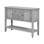 Buffet commode de style rétro en bois avec étagère inférieure, facile à assembler, pour salon, cuisine, entrée