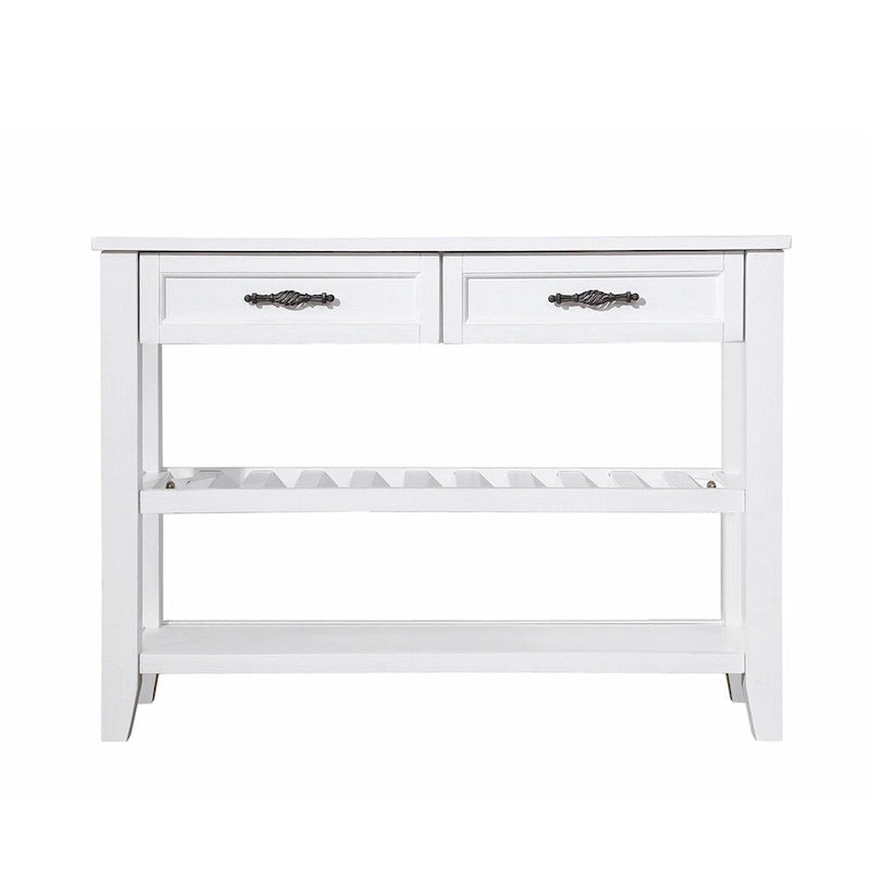 Table console de 42 po avec tiroirs et étagères à niveaux