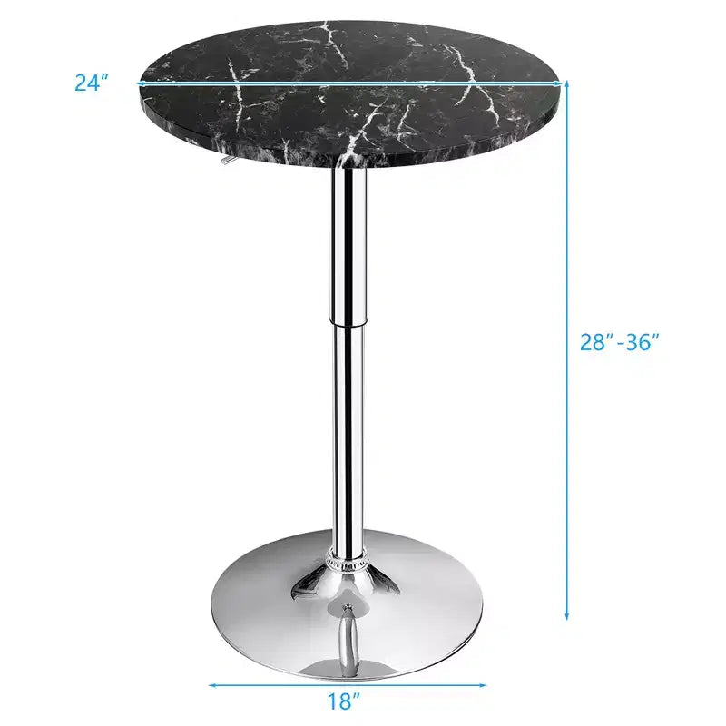 Table de bistrot ronde Costway, réglable en hauteur et pivotante à 360°, noire