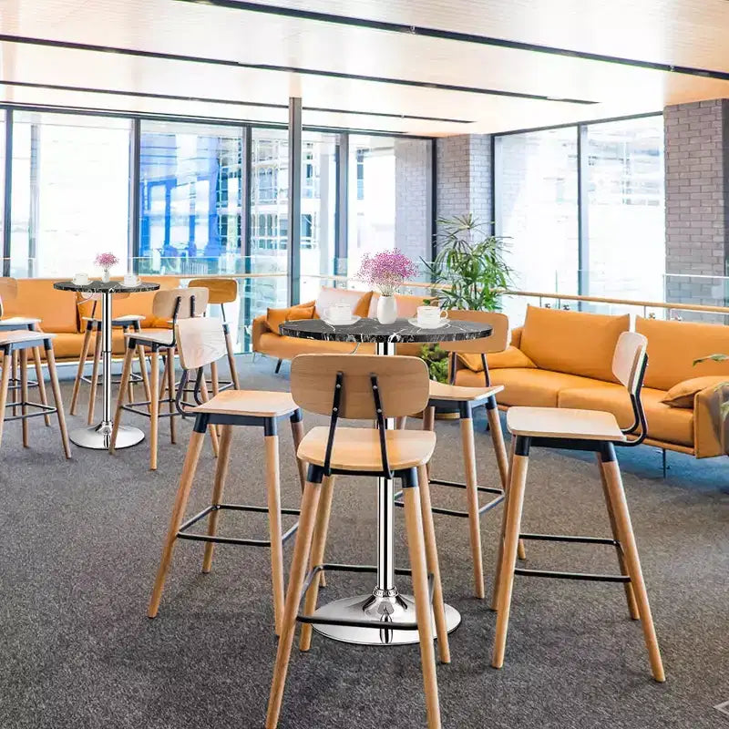 Table de bistrot ronde Costway, réglable en hauteur et pivotante à 360°, noire