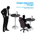 Table de bistrot ronde Costway, réglable en hauteur et pivotante à 360°, noire