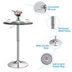 Table de bistrot ronde Costway, réglable en hauteur et pivotante à 360°, noire