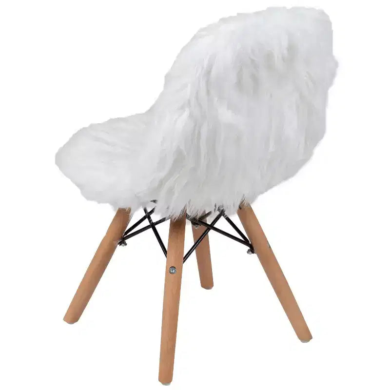 Emma et Oliver – Lot de 4 chaises d'appoint shaggy en forme de chien pour enfant – Chaise de bureau – Chaise de salle de jeux