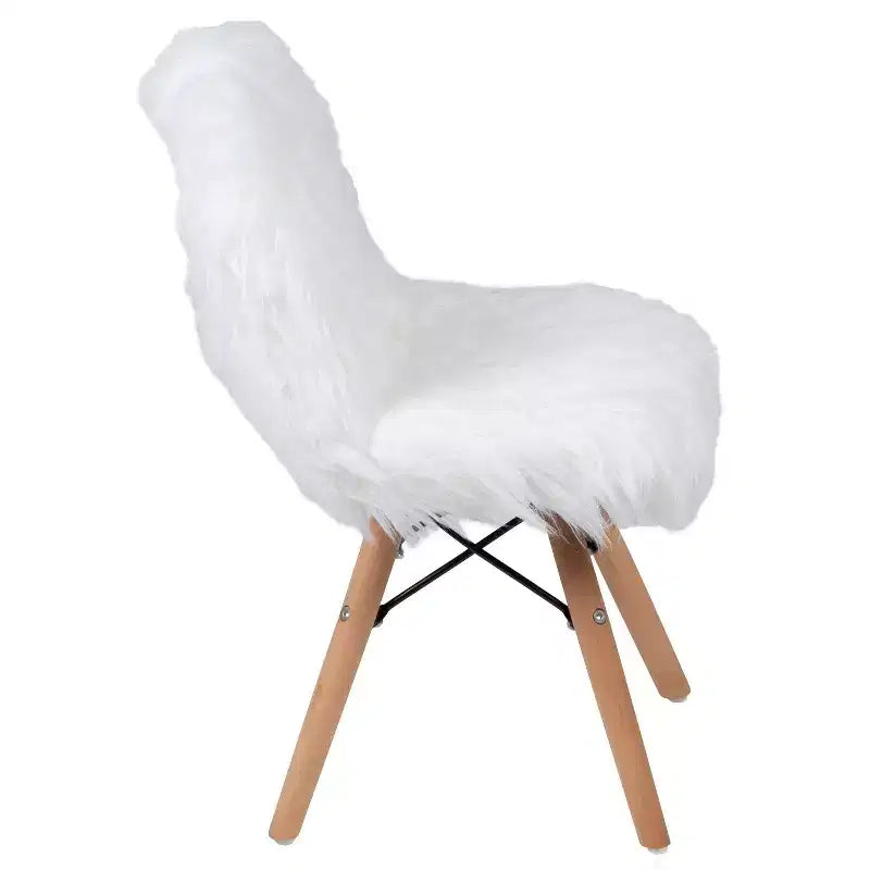Emma et Oliver – Lot de 4 chaises d'appoint shaggy en forme de chien pour enfant – Chaise de bureau – Chaise de salle de jeux