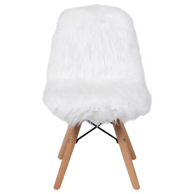 Emma et Oliver – Lot de 4 chaises d'appoint shaggy en forme de chien pour enfant – Chaise de bureau – Chaise de salle de jeux