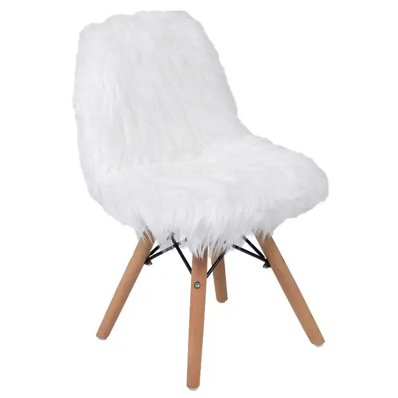 Emma et Oliver – Lot de 4 chaises d'appoint shaggy en forme de chien pour enfant – Chaise de bureau – Chaise de salle de jeux