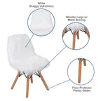 Emma et Oliver – Lot de 4 chaises d'appoint shaggy en forme de chien pour enfant – Chaise de bureau – Chaise de salle de jeux