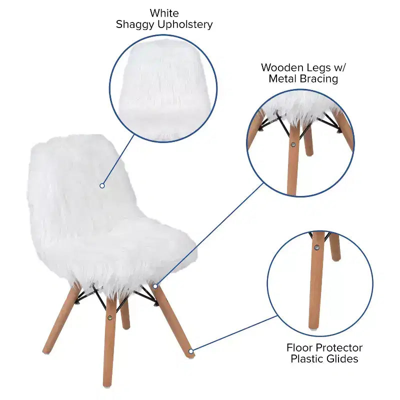 Emma et Oliver – Lot de 4 chaises d'appoint shaggy en forme de chien pour enfant – Chaise de bureau – Chaise de salle de jeux