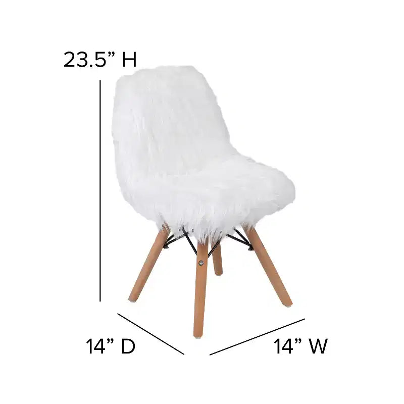 Emma et Oliver – Lot de 4 chaises d'appoint shaggy en forme de chien pour enfant – Chaise de bureau – Chaise de salle de jeux