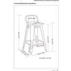 Lot de 4 tabourets de bar à hauteur de comptoir 24 Josephine en métal/bois - WyndenHall