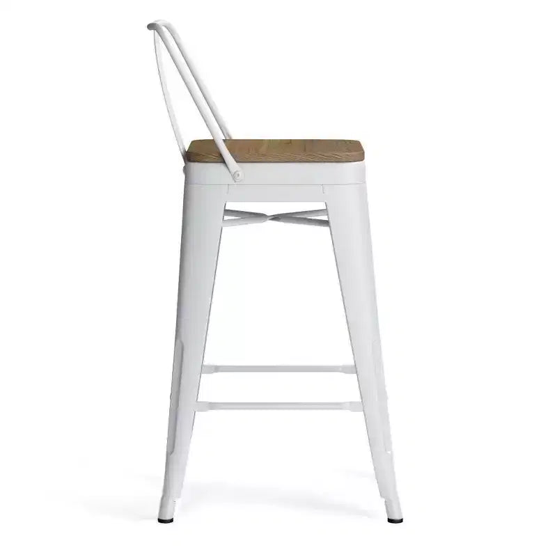 Lot de 4 tabourets de bar à hauteur de comptoir 24 Josephine en métal/bois - WyndenHall