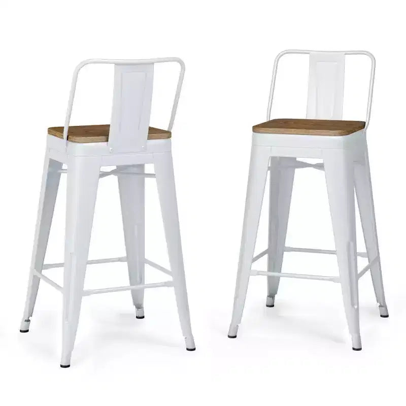 Lot de 4 tabourets de bar à hauteur de comptoir 24 Josephine en métal/bois - WyndenHall