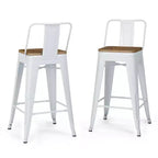 Lot de 4 tabourets de bar à hauteur de comptoir 24 Josephine en métal/bois - WyndenHall