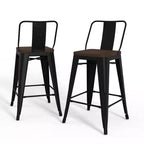 Lot de 4 tabourets de bar à hauteur de comptoir 24 Josephine en métal/bois - WyndenHall